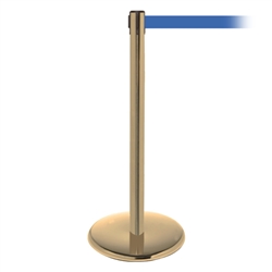 QueuePro 300, Satin Brass, Barrier with 16' Light Blue Belt