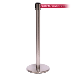 QueuePro 300, Satin Stainless, Barrier with 16' CAUTION-DO NOT ENTER - RED Belt