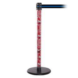 QueuePro 250 Clear, Coke Cans, Barrier with transparent tube 11' Black/Blue Stripe Belt