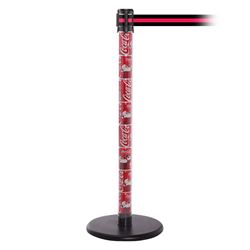 QueuePro 250 Clear, Coke Cans, Barrier with transparent tube 11' Black/Red Stripe Belt