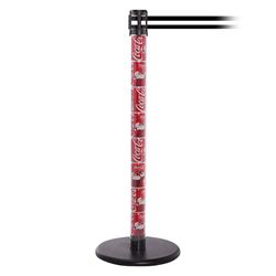 QueuePro 250 Clear, Coke Cans, Barrier with transparent tube 11' Black/White Stripe Belt