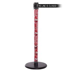 QueuePro 250 Clear, Coke Cans, Barrier with transparent tube 11' THIS LINE IS CLOSED Belt