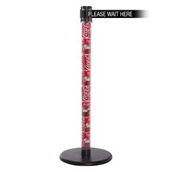 QueuePro 250 Clear, Coke Cans, Barrier with transparent tube 11' PLEASE WAIT HERE Belt