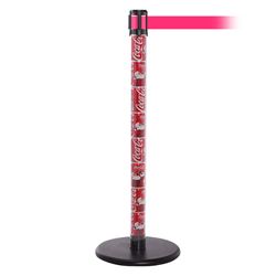 QueuePro 250 Clear, Coke Cans, Barrier with transparent tube 11' Fluorescent Pink Belt