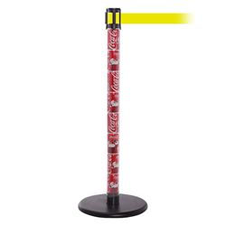 QueuePro 250 Clear, Coke Cans, Barrier with transparent tube 11' Fluorescent Yellow Belt