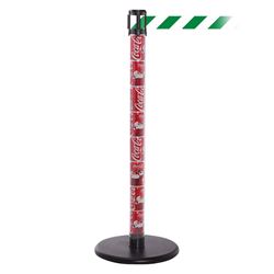 QueuePro 250 Clear, Coke Cans, Barrier with transparent tube 11' Green/White Diagonal Belt