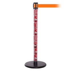 QueuePro 250 Clear, Coke Cans, Barrier with transparent tube 11' Orange Belt