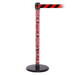 QueuePro 250 Clear, Coke Cans, Barrier with transparent tube 11' Red/Black Diagonal Belt