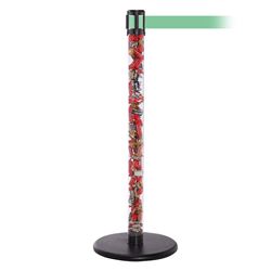 QueuePro 250 Clear, Polished Chrome, Barrier with transparent tube 11' Light Green Belt
