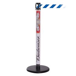 QueuePro 250 Clear, Paper Insert, Barrier with transparent tube 11' Blue/White Diagonal Belt