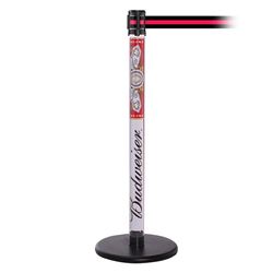 QueuePro 250 Clear, Paper Insert, Barrier with transparent tube 11' Black/Red Stripe Belt