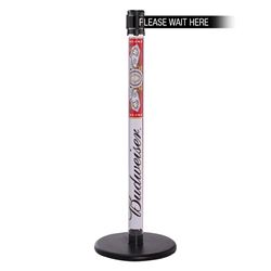QueuePro 250 Clear, Paper Insert, Barrier with transparent tube 11' PLEASE WAIT HERE Belt