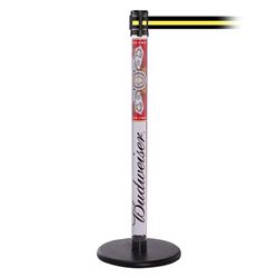 QueuePro 250 Clear, Paper Insert, Barrier with transparent tube 11' Black/Yellow Stripe Belt