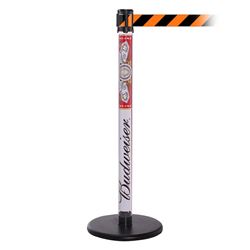 QueuePro 250 Clear, Paper Insert, Barrier with transparent tube 11' Orange/Black Diagonal Belt