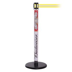 QueuePro 250 Clear, Paper Insert, Barrier with transparent tube 11' Yellow/Reflective Stripe Belt