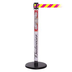 QueuePro 250 Clear, Paper Insert, Barrier with transparent tube 11' Magenta/Yellow Diagonal Belt