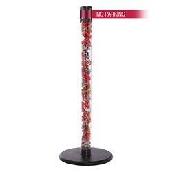 QueuePro 250 Clear, Polished Stainless, Barrier with transparent tube 11' NO PARKING Belt