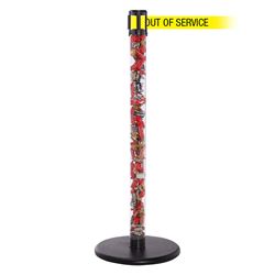 QueuePro 250 Clear, Polished Stainless, Barrier with transparent tube 11' OUT OF SERVICE Belt
