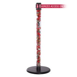 QueuePro 250 Clear, Satin Chrome, Barrier with transparent tube 11' AUTHORIZED ACCESS ONLY - RED Belt