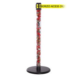 QueuePro 250 Clear, Satin Chrome, Barrier with transparent tube 11' AUTHORIZED ACCESS ONLY Belt