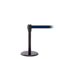 QueuePro 200 Mini, Black, Barrier with 11' Black/Blue Stripe Belt