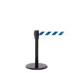 QueuePro 200 Mini, Black, Barrier with 11' Blue/White Diagonal Belt