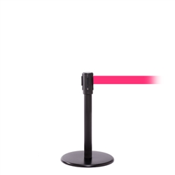 QueuePro 200 Mini, Black, Barrier with 11' Fluorescent Pink Belt