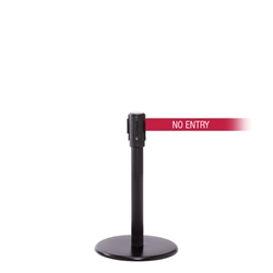 QueuePro 200 Mini, Black, Barrier with 11' NO ENTRY Belt