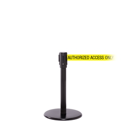 QueuePro 200 Mini, Black, Barrier with 11' AUTHORIZED ACCESS ONLY Belt