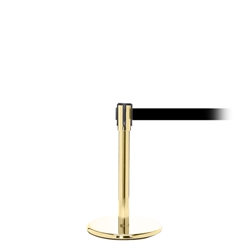 QueuePro 200 Mini, Polished Brass, Barrier with 11' Black Belt