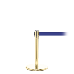 QueuePro 200 Mini, Polished Brass, Barrier with 11' Blue Belt