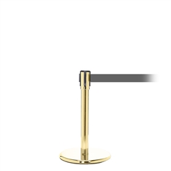 QueuePro 200 Mini, Polished Brass, Barrier with 11' Gray Belt