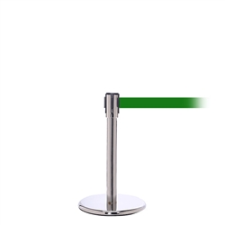 QueuePro 200 Mini, Polished Chrome, Barrier with 11' Green Belt