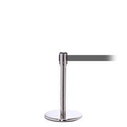 QueuePro 200 Mini, Polished Chrome, Barrier with 11' Gray Belt