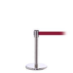 QueuePro 200 Mini, Polished Chrome, Barrier with 11' Maroon Belt