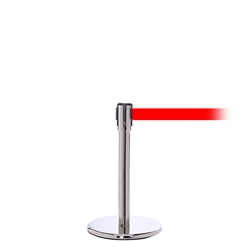 QueuePro 200 Mini, Polished Chrome, Barrier with 11' Red Belt