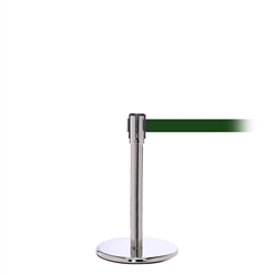 QueuePro 200 Mini, Polished Stainless, Barrier with 11' Dark Green Belt