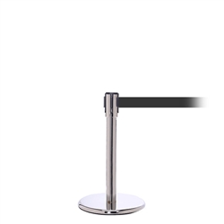 QueuePro 200 Mini, Polished Stainless, Barrier with 11' Dark Gray Belt