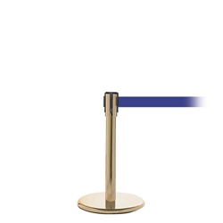 QueuePro 200 Mini, Satin Brass, Barrier with 11' Blue Belt