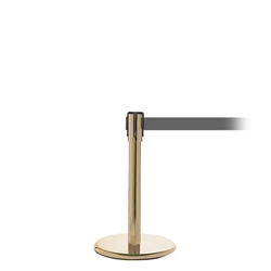 QueuePro 200 Mini, Satin Brass, Barrier with 11' Gray Belt