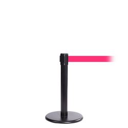 QueuePro 250 Mini, Black, Barrier with 11' Fluorescent Pink Belt