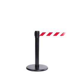 QueuePro 250 Mini, Black, Barrier with 11' Red/White Diagonal Belt