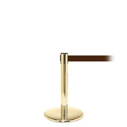 QueuePro 250 Mini, Polished Brass, Barrier with 11' Brown Belt