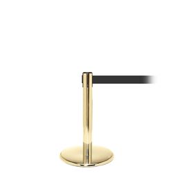 QueuePro 250 Mini, Polished Brass, Barrier with 11' Dark Gray Belt