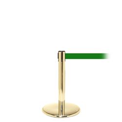 QueuePro 250 Mini, Polished Brass, Barrier with 11' Green Belt