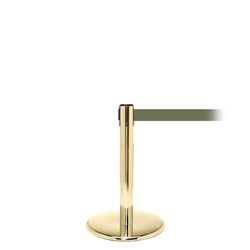 QueuePro 250 Mini, Polished Brass, Barrier with 11' Olive Green Belt