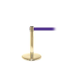 QueuePro 250 Mini, Polished Brass, Barrier with 11' Purple Belt