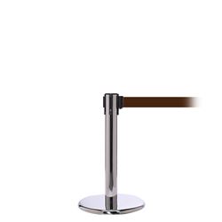 QueuePro 250 Mini, Polished Chrome, Barrier with 11' Brown Belt