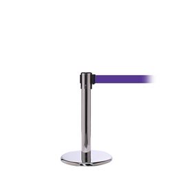 QueuePro 250 Mini, Polished Stainless, Barrier with 11' Purple Belt