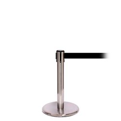 QueuePro 250 Mini, Satin Stainless, Barrier with 11' Black Belt